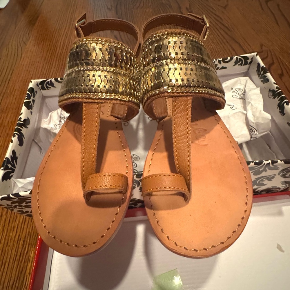 Naughty Monkey Gold and Tan Sandals with Elegant Detailing